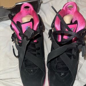 Jordan Black and Pink High-Top Sneakers